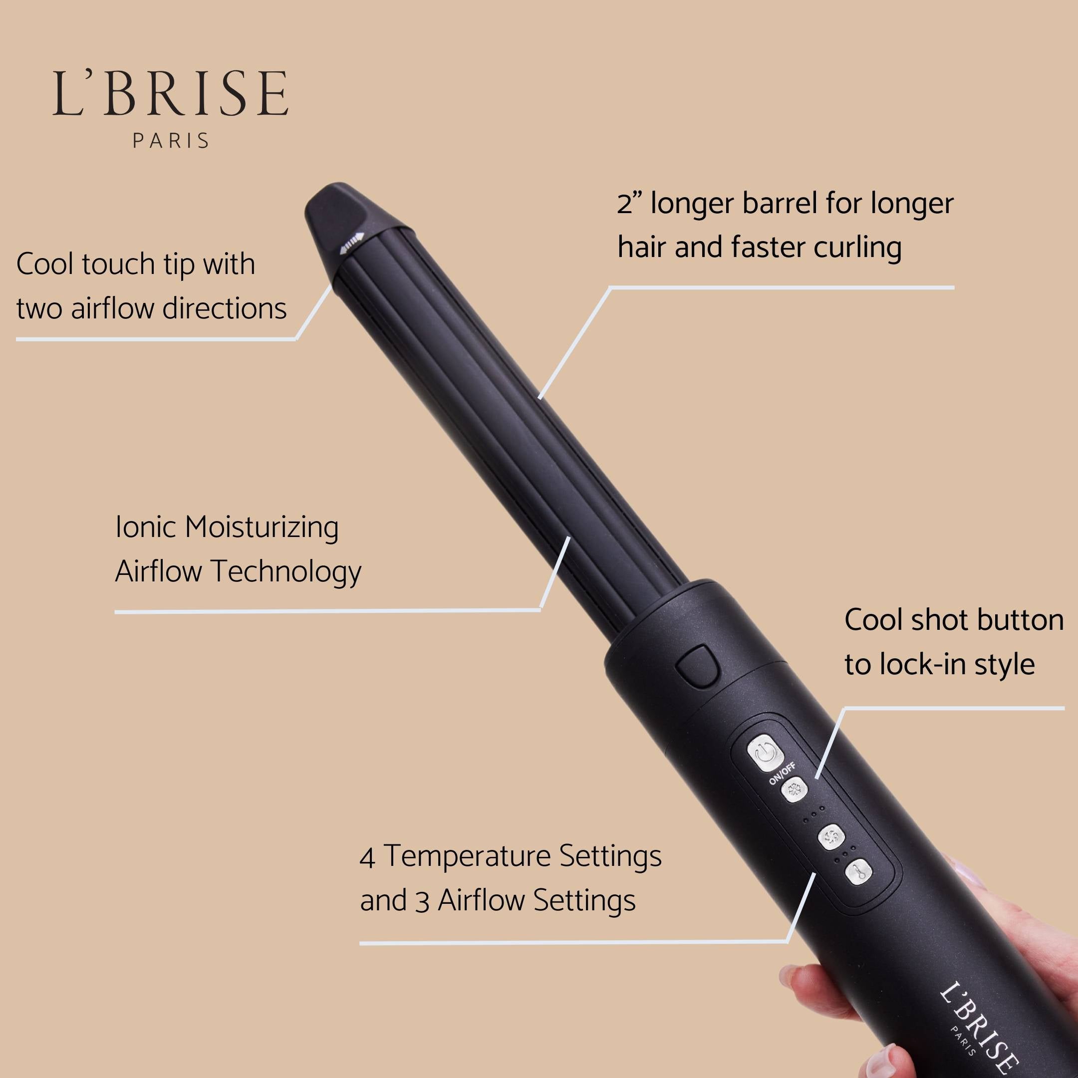 Model 2 | World's Longest Coanda Air Styler (Power Base + 1.25 Inch Long Barrel)