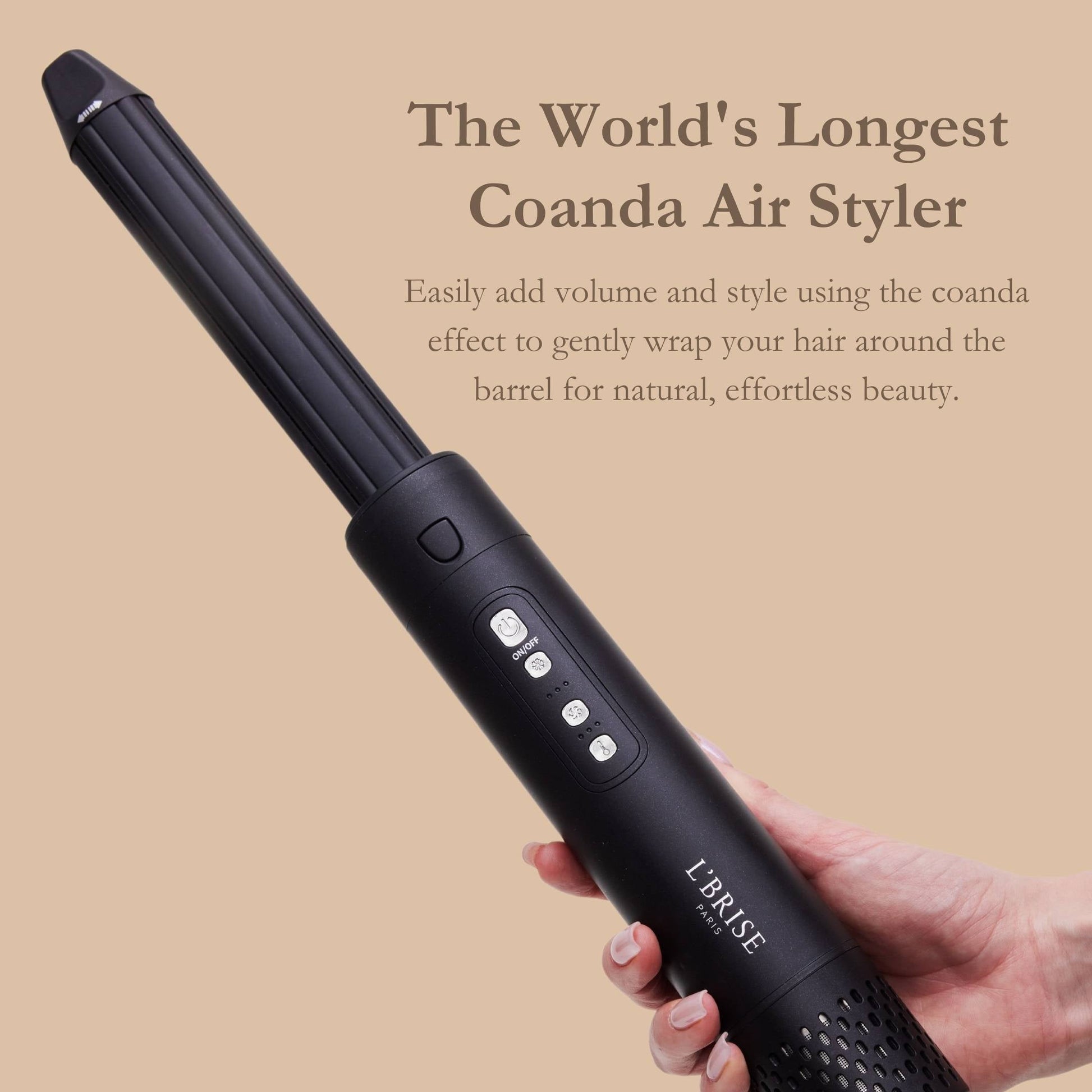 Model 2 | World's Longest Coanda Air Styler (Power Base + 1.25 Inch Long Barrel)
