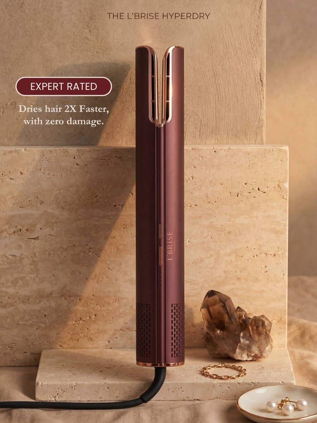 L'Brise HyperDRY™ Professional Hair Dryer (Luxury Aluminum / Crimson Red)